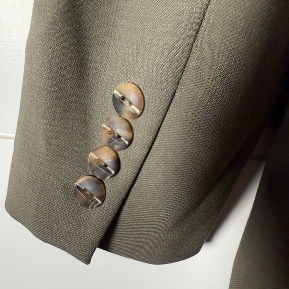 Worth Petite Double Breasted 100% Wool Jacket Taupe/Khaki Size 4 - Picture 3 of 8